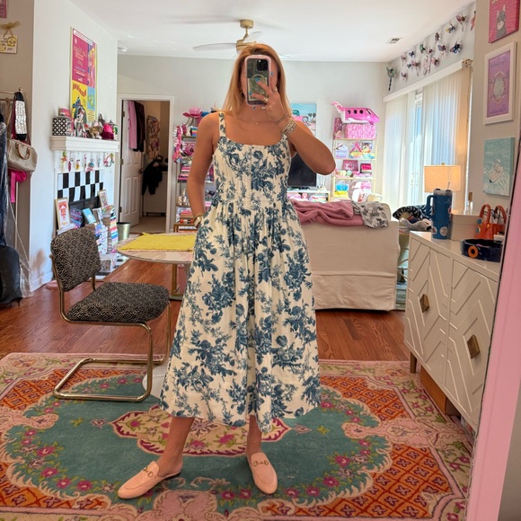 LOVESHACKFANCY MAJORY FLORAL MIDI DRESS SIZE 2 - Picture 4 of 6